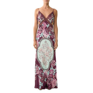Camilla Silk Charmeuse Maxi Slip Dress in Purple